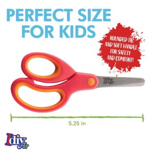 Idiy Kid's Scissors Class Value pack Value (25pc) - 5" Soft Grip Blunt Tip Safety Easy Cut Scissors-Elementary Projects, Summer Camps, Class Arts & Crafts Back to School Supplies for Children, Teacher