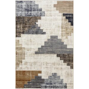 nuLOOM Fringed Performance Indoor Area Rug, Power Loomed, Easy Clean, Durable, Non-Shed, 3' x 5', Vanita Beige