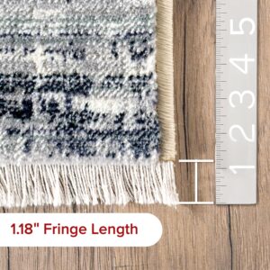 nuLOOM Fringed Performance Indoor Area Rug, Power Loomed, Easy Clean, Durable, Non-Shed, 3' x 5', Vanita Beige