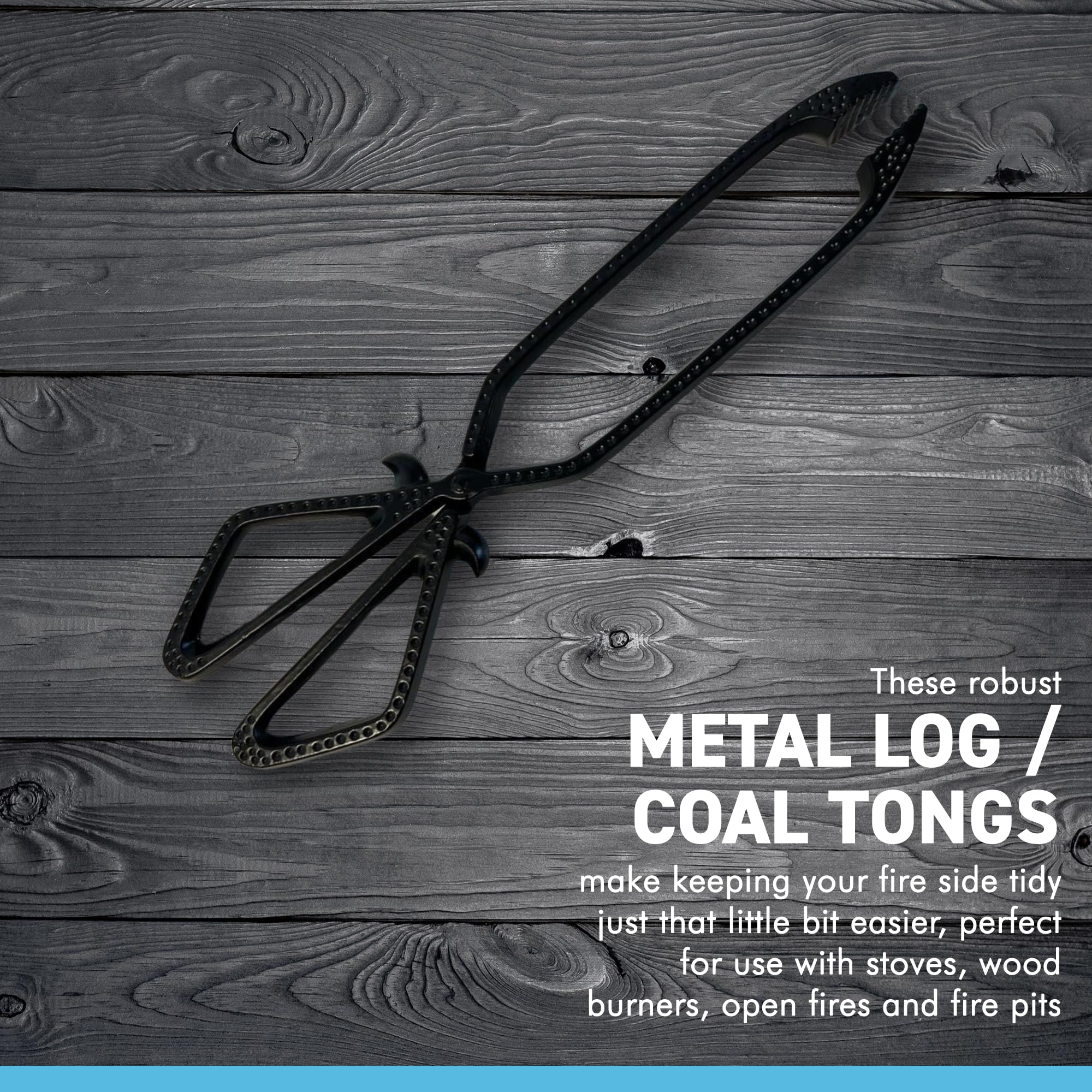 Metal Log Coal Tongs | Fireside | Fireplace | Chimenea | Firepit | Pizza Oven | Indoor Fire | Outdoor Fire | Coal Poker | Coal Tong | Log Burner | Log Tongues |Fireplace Tongs