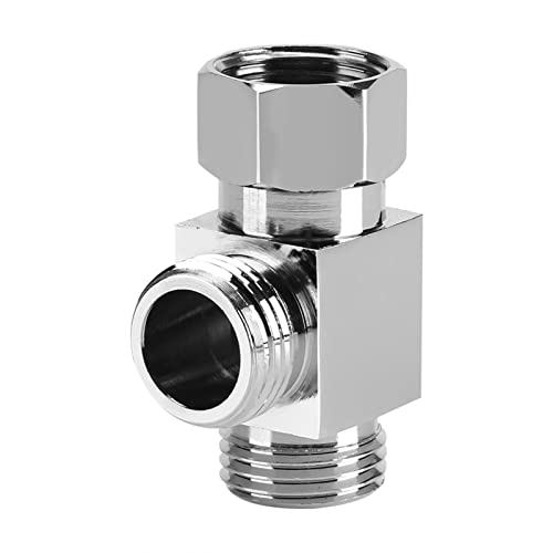 T Adapter for Toilet Bidet,3 8 to 1 2 Adapter Plumbing,Three Way T Adapter 1 2 Inch Toilet,Chrome Pipe Fittings 3 Way Brass Chrome Diverter G1 2 T Shape Adapter Value for Shower Arm Mounted