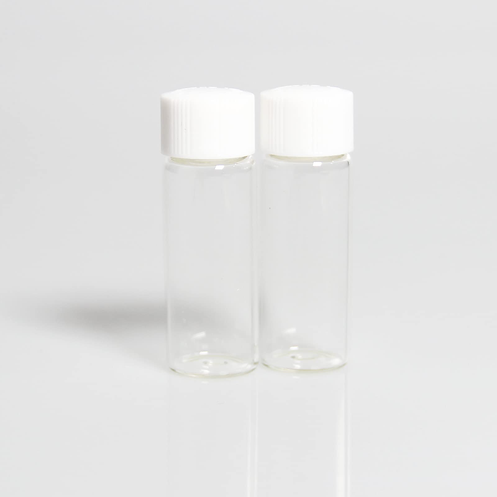 8 Pcs 20ml Glass Vials with Screw Caps, 4 Colors Caps, Clear Glass Vials, Leak-Proof Glass Bottle