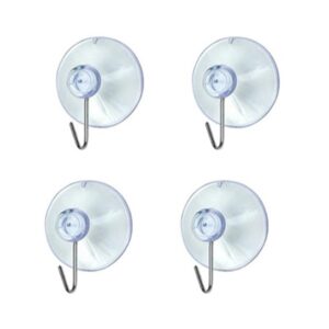 topqinfengyue 4 pack suction cup hooks small suction cup wall hook clear clear plastic sucker pads removable for home kitchen bathroom glass towel hooks