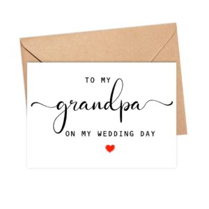 DiandDesignGift To My Grandpa On My Wedding Day Card - Wedding Day Card - Family Of The Bride Or Groom Cards - Wedding Party Card - Calligraphy Card Grandpa Wedding Day - Thank You Wedding Card