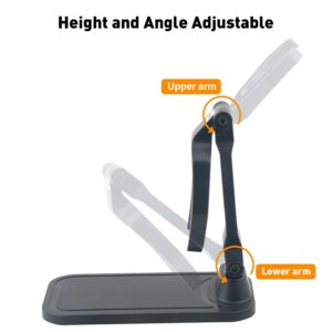 Universal Barcode Scanner Stand, VOTTAN Free-Installed Foldable Barcode Reader Hodlder Angle and Height Adjustable Hands Free Scanner Stand for Supermarkets Library Store Warehouse