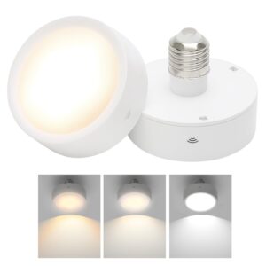 peesin e26 base battery operated light bulb, 2 pack battery powered light bulbs, battery light bulb, light bulbs, led puck lights for wall sconce, lamp