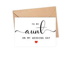 dianddesigngift to my aunt on my wedding day card - wedding day card - family of the bride or groom cards - wedding party card - calligraphy card aunt wedding day - thank you wedding card