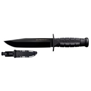 COLD STEEL Leatherneck SF 6-3/4" German D2 Steel w/Black Powdercoat Clip Point Fixed Blade Outdoor Camping Hunting Utility Knife | 5" Kray-Ex Handle, Weather-Resistant Secure-Ex Sheath - Blister