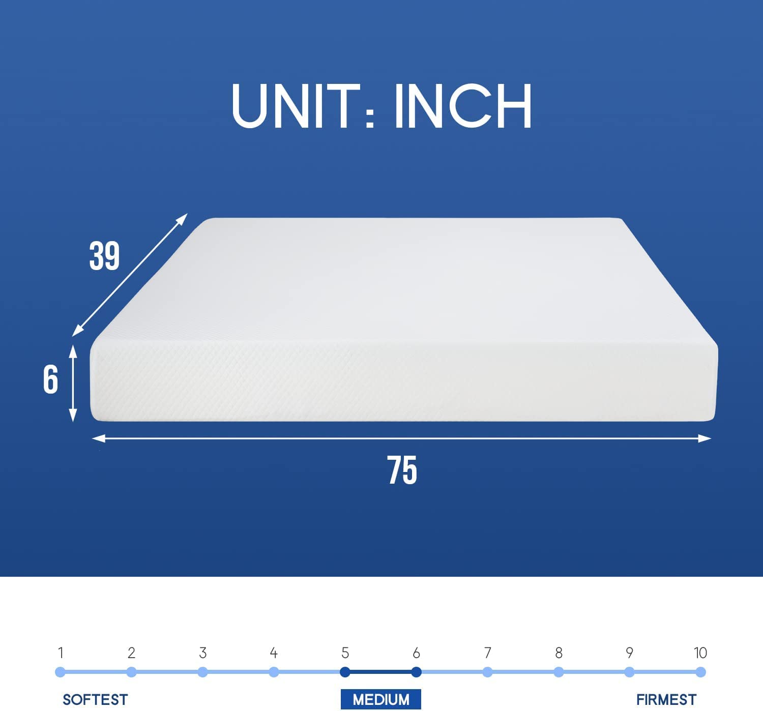 Twin Mattress 6 Inches Gel Memory Foam Mattress Bed in a Box, CertiPUR-US Certified Foam, Pressure Relief Supportive, Medium Firm Twin Size Mattress for Kids Bunk Trundle Bed Daybed