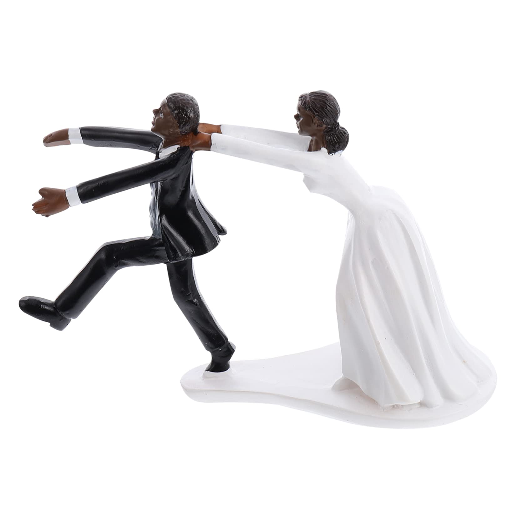 Parliky 1Pc Creative Wedding Party Cake Resin Toppers Bride and Groom Figurines for Cake Decoration for Bridal Showers and Engagement Celebrations