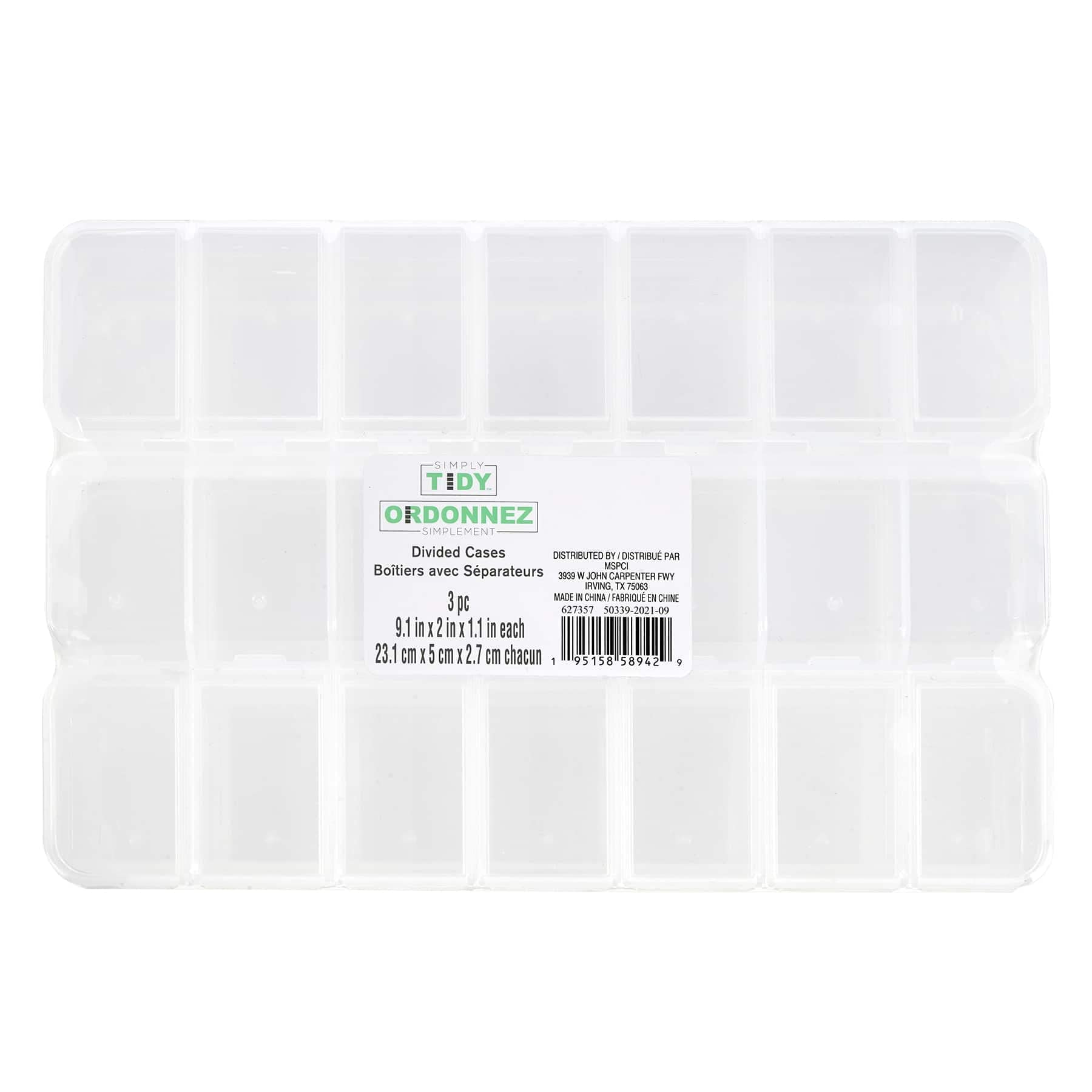 Clear 7-Compartment Jewelry Storage Boxes, 3ct. by Bead Landing™