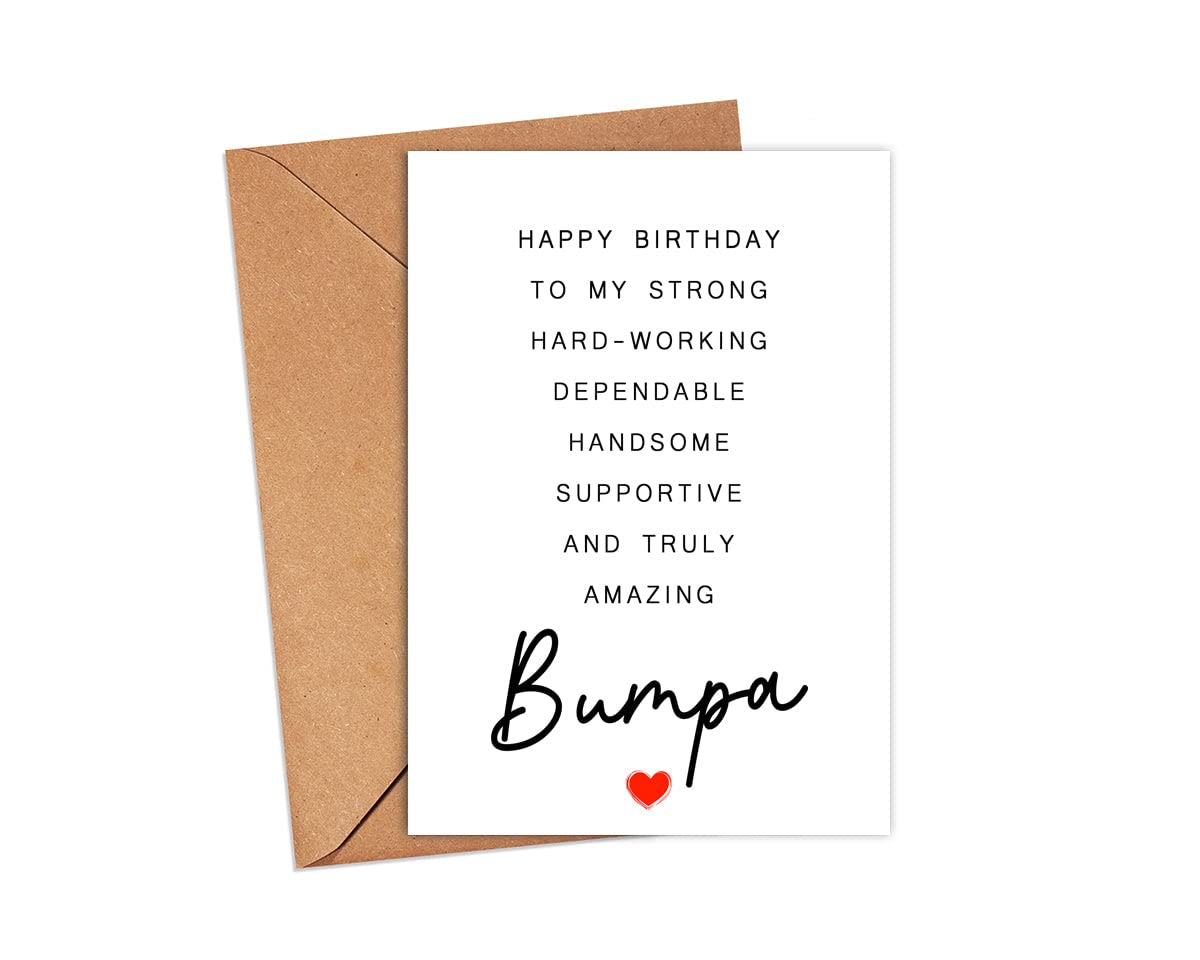 Bumpa Birthday Card - Poem Birthday Card To Amazing Bumpa - Birthday Card For Bumpa - Poem Card - Gift For Him - Father's Day Gift - Bumpa Card