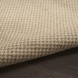 Nourison Washable Jute Solid Natural 7'10" x 9'10" Area -Rug, Easy -Cleaning, Non Shedding, Bed Room, Living Room, Dining Room, Kitchen (8x10)