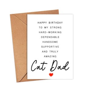 Cat Dad Birthday Card - Poem Birthday Card To Amazing Cat Dad - Birthday Card For Cat Dad - Poem Card - Gift For Him - Father's Day Gift - Cat Dad Card