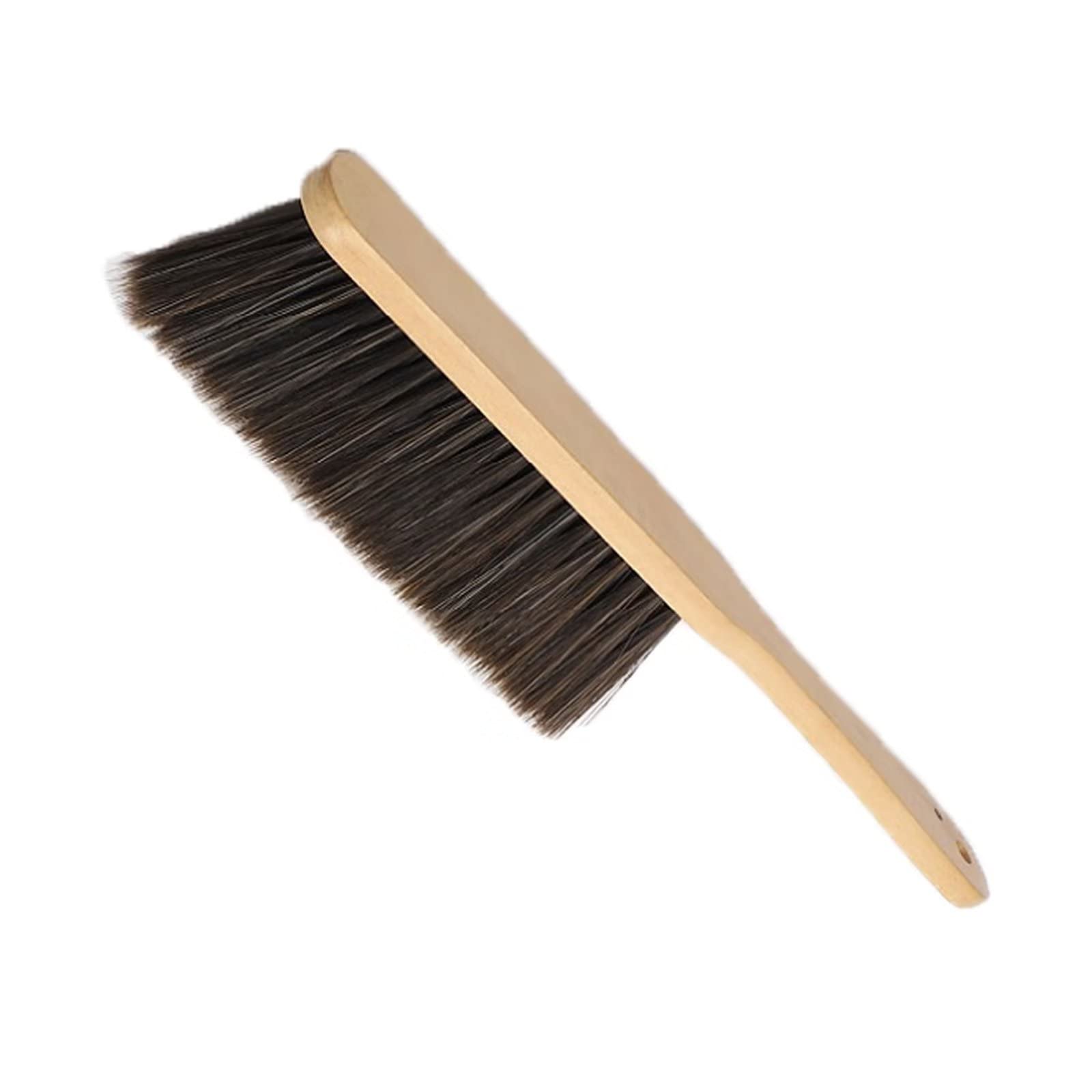 Typutomi Hand Broom with Wood Handle, Soft Dust Brush Household Cleaning Brush Counter Brush for Bed Sofa Furniture Couch Bench Car(14.17in)