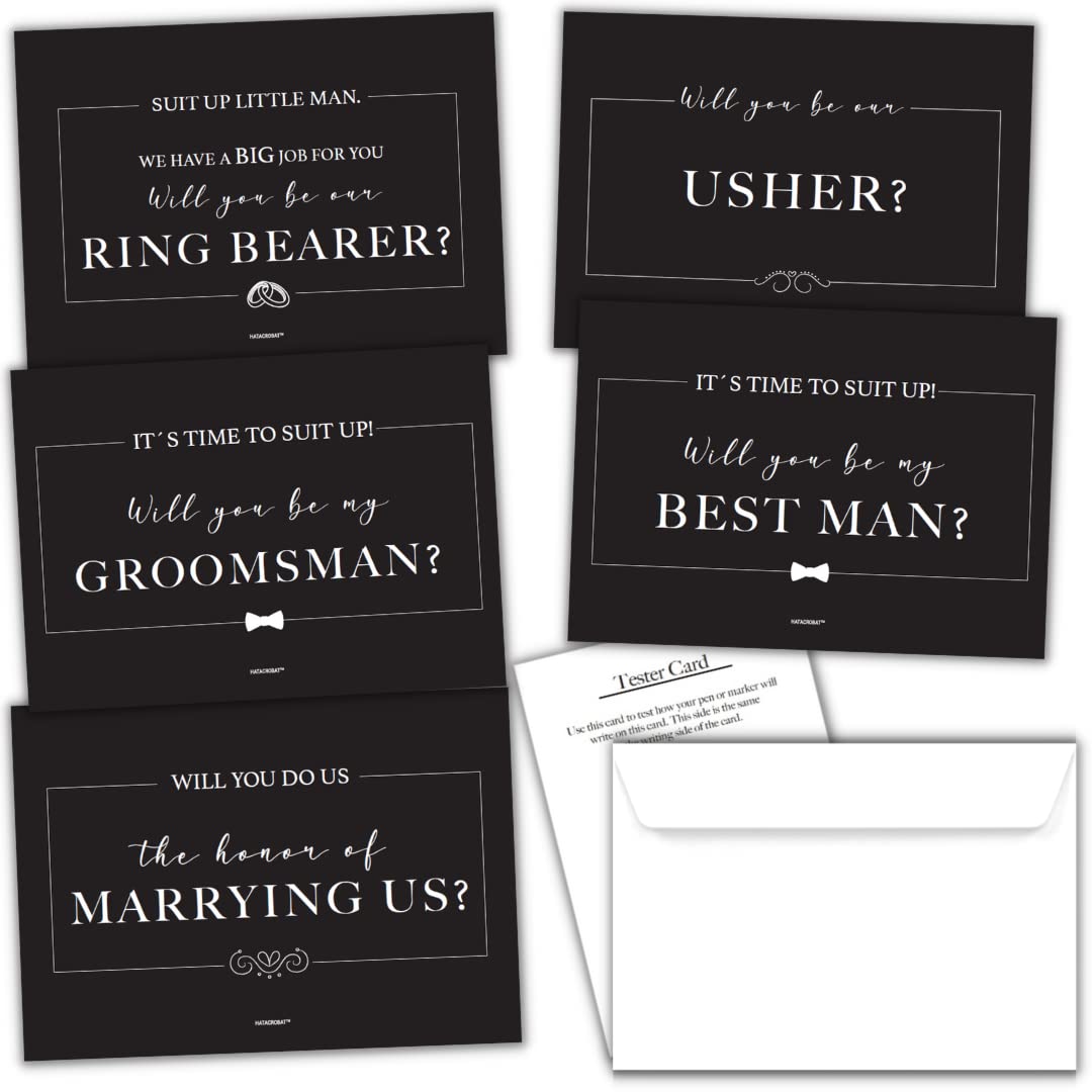 Hat Acrobat 13 Pack Will You Be My Groomsman, Best Man Proposal Card Set Including Officiant Proposal Card, Will You Be My Ring Bearer, Will You Be Our Usher Card