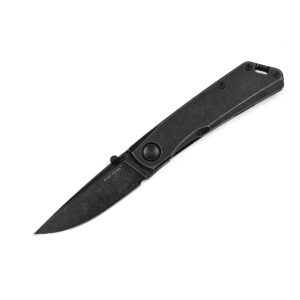 Real Steel Luna Eco Slide Lock Folding Pocket Knife - Bohler K110 Blade with Stainless Steel Handle - Perfect for Camping, Daily Cutting Tasks - EDC Knife for Men Women - Blackstone