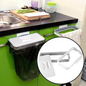 LIUHUIZEYU Portable Trash Bag Holder, Hanging Garbage Bag Holder,Over The Cabinet Plastic with Lid Kitchen Garbage Bags Storage Rack Trash Bin (1 pcs)