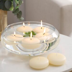 qinxiang 36 Pack Floating Candles, 3” Ivory Unscented Dripless Wax Burning Candles, for Cylinder Vases, Weddings, Party and Holiday …