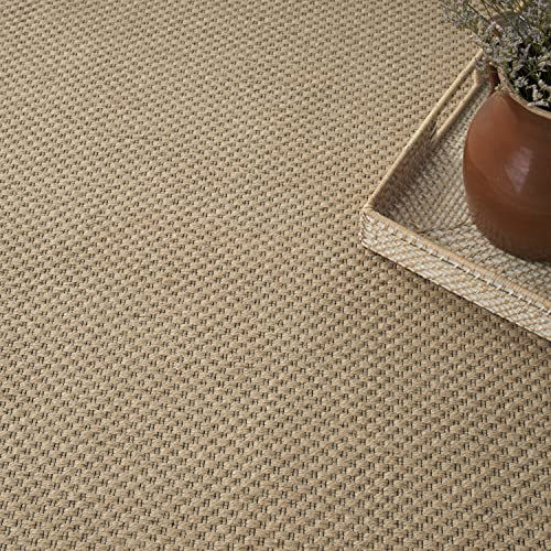 Nourison Washable Jute Solid Natural 7'10" x 9'10" Area -Rug, Easy -Cleaning, Non Shedding, Bed Room, Living Room, Dining Room, Kitchen (8x10)