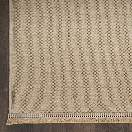 Nourison Washable Jute Solid Natural 7'10" x 9'10" Area -Rug, Easy -Cleaning, Non Shedding, Bed Room, Living Room, Dining Room, Kitchen (8x10)