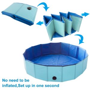 Artilife Whelping Box for Dogs Welp Box Whelping Pool,Puppy Whelping Box,Whelping Pen for Dogs,Whelping Box for Dogs and Puppies,Great for Puppies,Easy to Clean (47inch Dia.x12inch H(120x30cm), Blue)