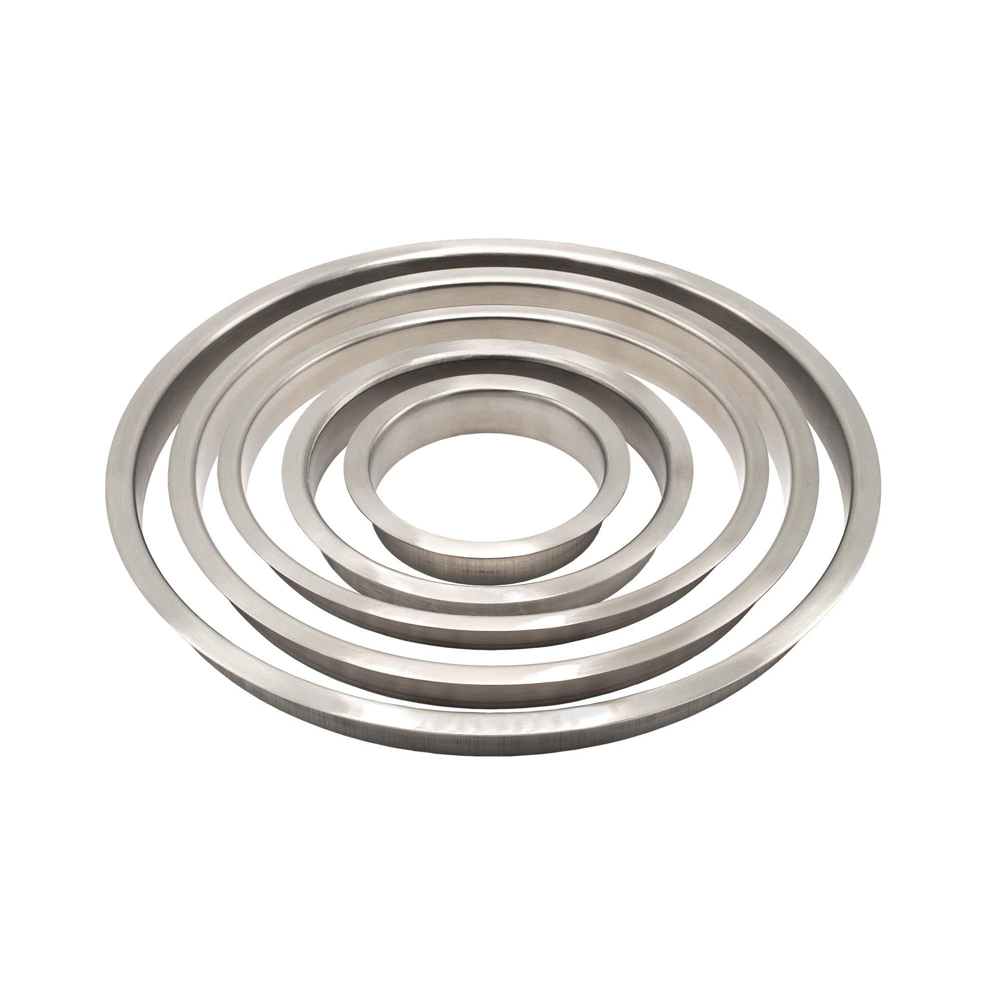 Outwater 6" (Nominal) Diameter x 2" Height 304 Polished Stainless Steel Trash Grommets for Countertop Inserted Trash Chutes