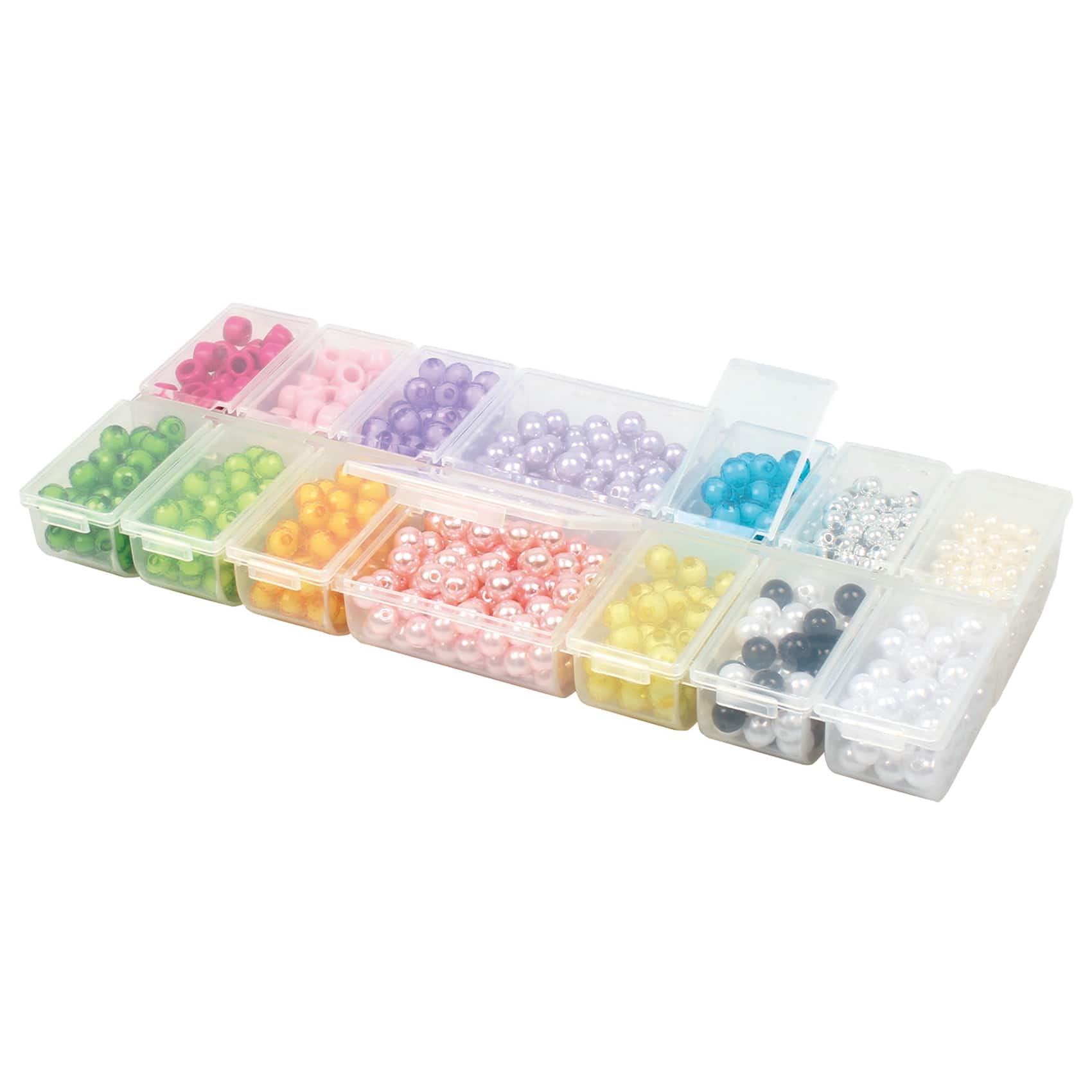 Clear 14-Compartment Flip Top Bead Organizer by Bead Landing™