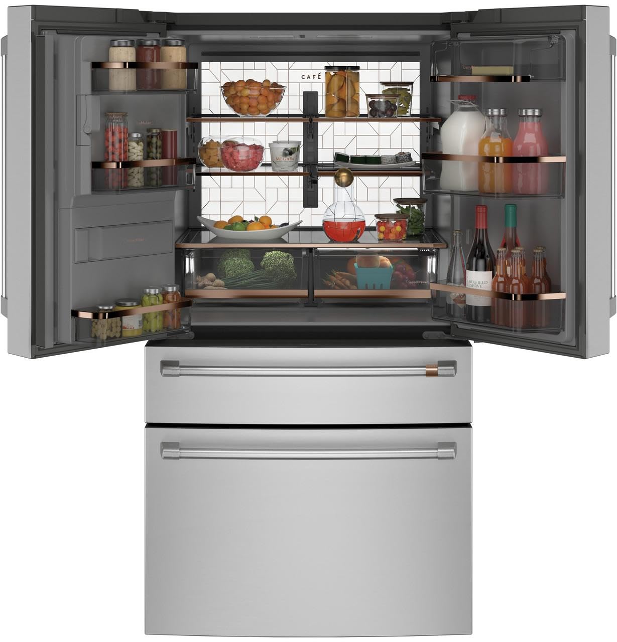 Café CXE22DP2PS1 22.3 Cu. Ft. Stainless French Door Counter Depth Smart Refrigerator