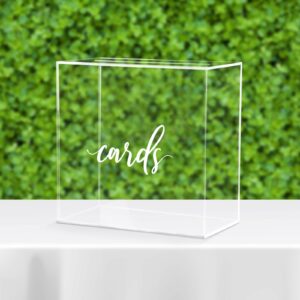 Waenerec Acrylic Card Box Wedding with Slot Elegant Large Blank Clear Gift Card Boxes for Reception, Party, Money Box, Wishing Well, Graduation, Birthday, Baby Shower