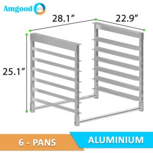 AmGood Table-Mounted Aluminum Bun Pan Rack for 30" Wide Work Tables - 6 Pan Capacity