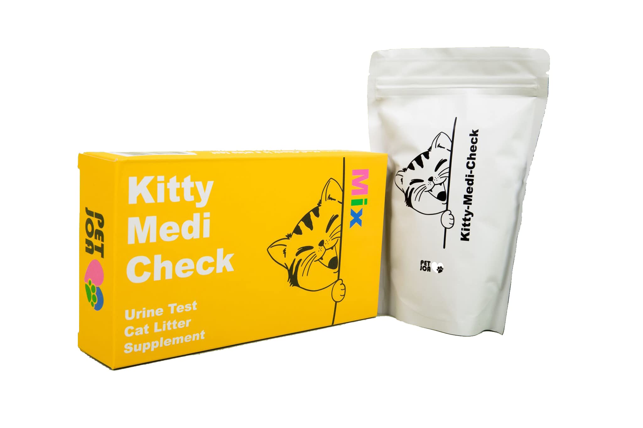 PETJOA Kitty-Medi-Check Cat Urine Health Test Kit, Easy Monitoring at Home,100% Eco-Friendly - Mix 3 Combo Pack (Alkalinuria, Proteinuria, Hematuria)-210g/7.4oz 100% Biodegradable.