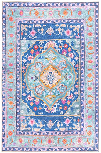 Rugs.com Timeless Collection Rug – 6' x 9' Blue Flatweave Rug Perfect for Bedrooms, Dining Rooms, Living Rooms