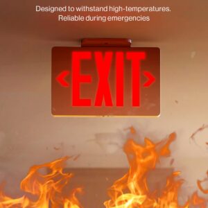 Sunco 12 Pack LED Exit Sign with Emergency Light, Commercial Grade Double Sided Fire Exit Lights, Backup Battery, Illuminated Emergency Exit, 120-277V, Dual Mounting, UL 94V-0 Fire Resistant