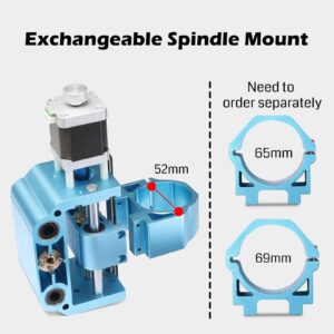 Genmitsu Upgraded Aluminum Z Axis Assembly V2 Kit, with Spindle Motor Mount for 775 Spindle and 300-500W Spindle, 43mm & 52mm Diameter Spindle Holder for CNC Machine 3018-PRO