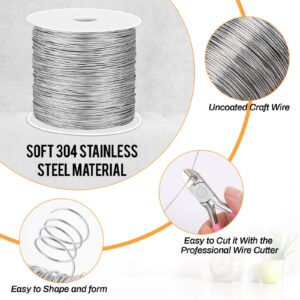 cridoz 22 Gauge Stainless Steel Wire for Jewelry Making, Bailing Wire Snare Wire Wrapping for Craft and Jewelry Making