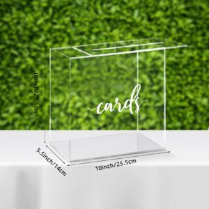 Waenerec Acrylic Card Box Wedding with Slot Elegant Large Blank Clear Gift Card Boxes for Reception, Party, Money Box, Wishing Well, Graduation, Birthday, Baby Shower