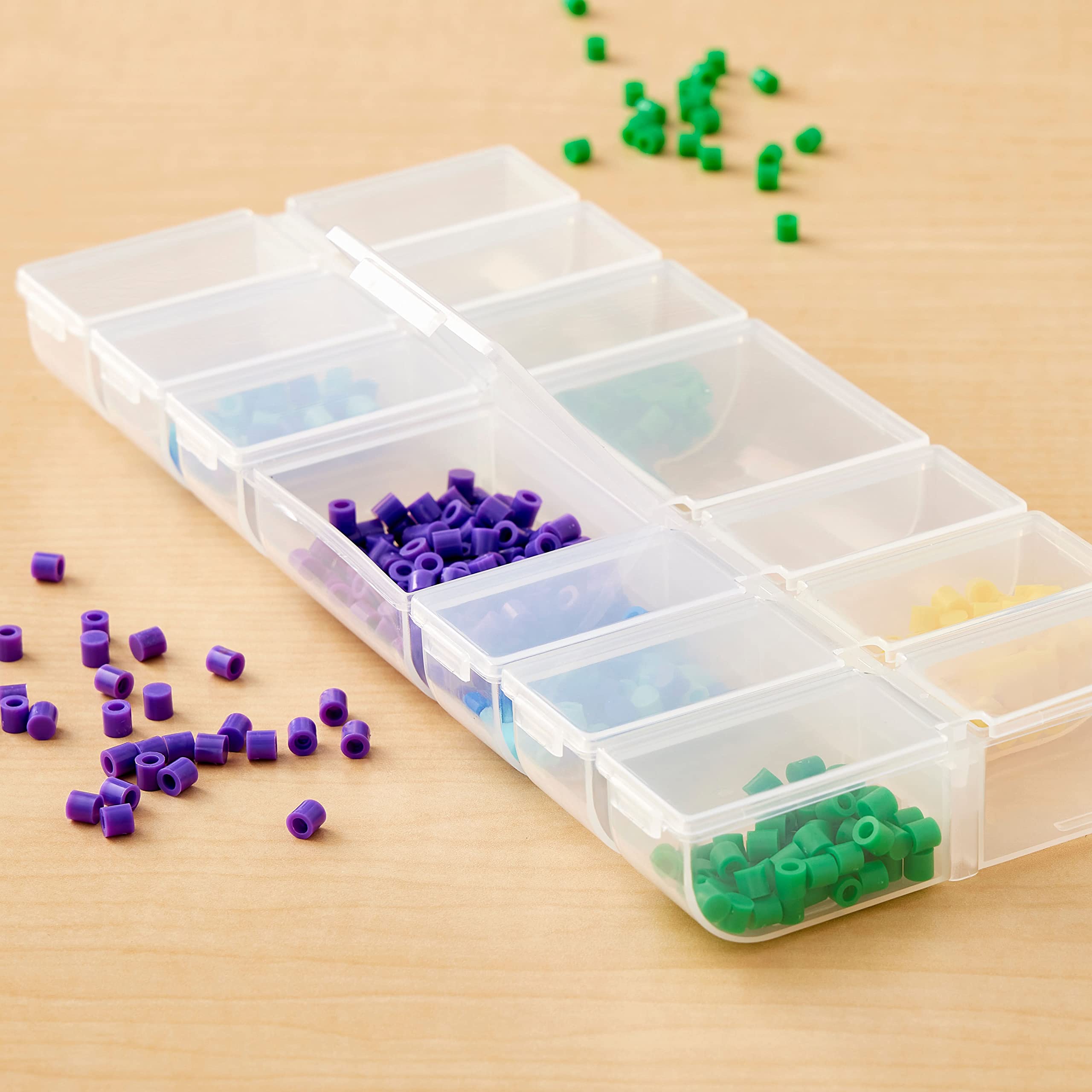 Clear 14-Compartment Flip Top Bead Organizer by Bead Landing™