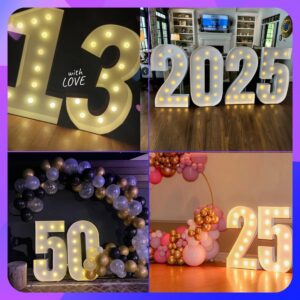 4FT Marquee Light Up Number Pre-Cut Frame Giant Marquee Numbers 2, Mosaic Numbers for Balloons, 30th 13th Birthday Decorations 2023 Graduation Decorations, Balloon Arch Kit