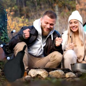 Cast Iron Camping Skillet Bag for 8/10/12In Skillets, DOKSMERIA Durable Skillet Pan Storage Bag Water Resistant Frying Pan Bag with Hanging Loop, Lightweight Skillet Bag for Camping Outdoors (Black)