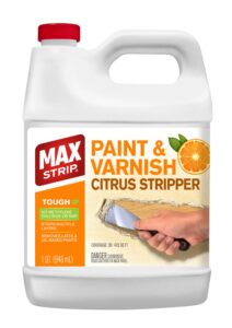 max strip paint & varnish citrus stripper - 1 quart - strips multiple layers - removes latex and oil based paints - no methylene chloride no nmp powerful formula