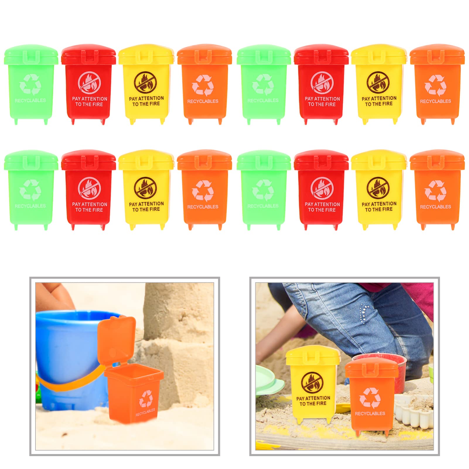 Toddmomy 20pcs Mini Garbage Can Toys Kids Garbage Can Toys Trash Can Toys Kids Vehicles Garbage Cans for Kids Toddlers Boy Toys