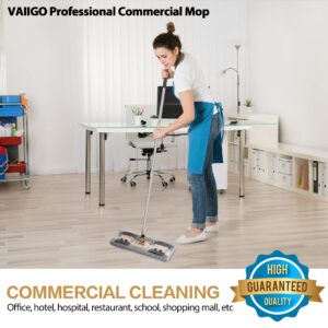 VAIIGO Professional Microfiber Mops for Hardwood Floor Cleaning, 18" Commercial Dust Flat Mops with 3 Reusable Mop Pads and Adjustable Handle, for Home, Office, Hotel Wet or Dry Floor Cleaning Mop