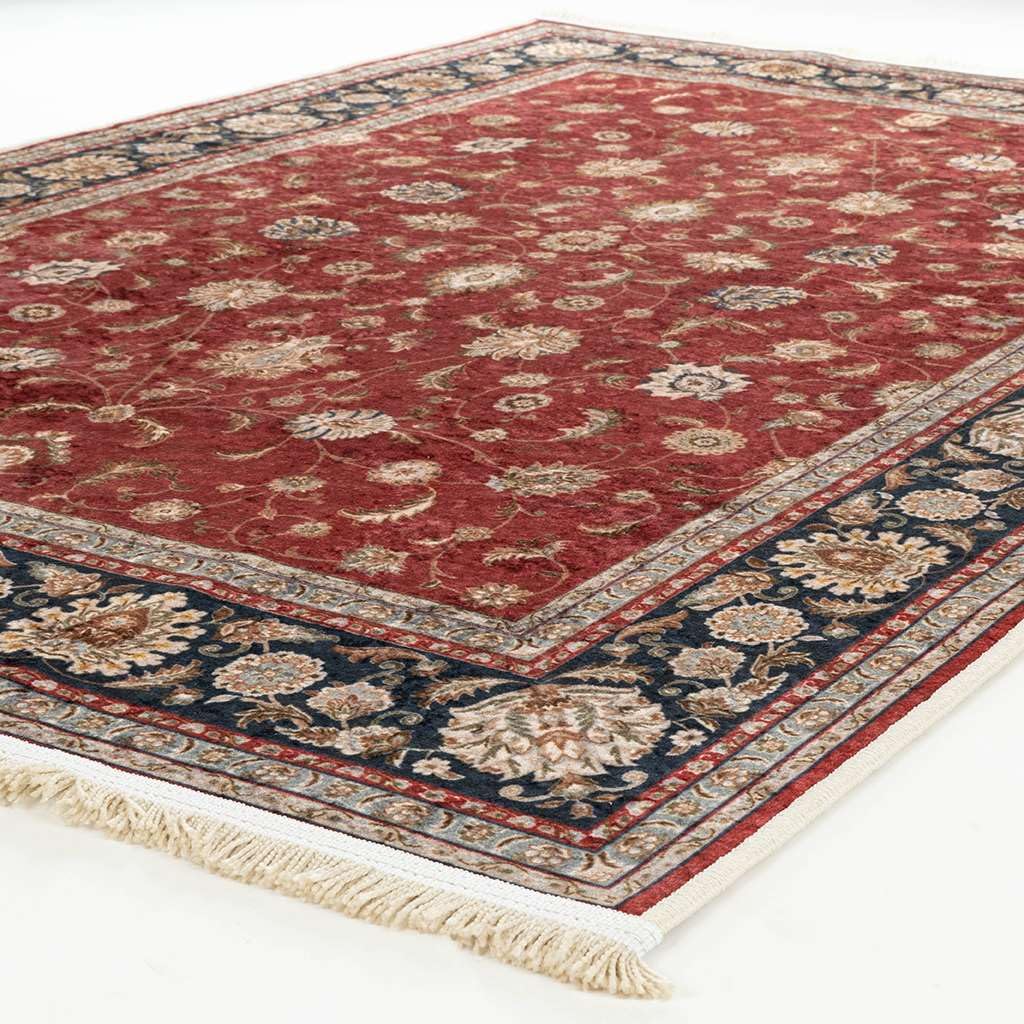 Alfa Rich Ultra-Thin (0.25 in) 5x8 Red Blue Washable Non-Slip Area Rugs for Living Room Bedroom Rug