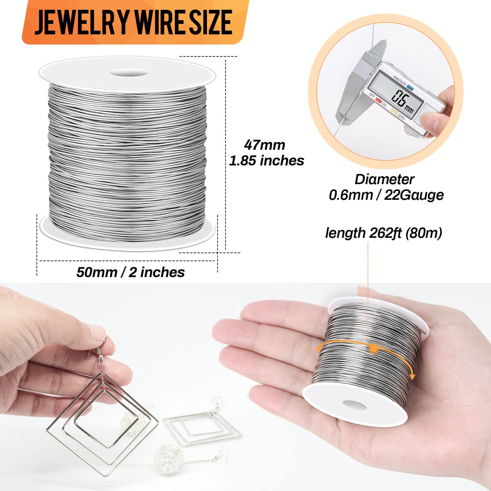 cridoz 22 Gauge Stainless Steel Wire for Jewelry Making, Bailing Wire Snare Wire Wrapping for Craft and Jewelry Making