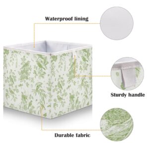 Kigai Toile Pattern Cube Storage Bins - 11x11x11 In Large Foldable Storage Basket Fabric Storage Baskes Organizer for Toys, Books, Shelves, Closet, Home Decor