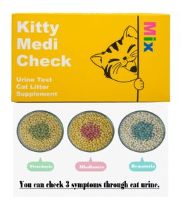 petjoa kitty-medi-check cat urine health test kit, easy monitoring at home,100% eco-friendly - mix 3 combo pack (alkalinuria, proteinuria, hematuria)-210g/7.4oz 100% biodegradable.