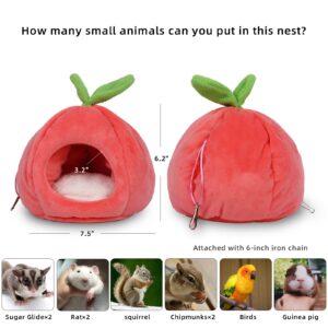 Rat Beds, Small Animal Washable Cage Accessories Pet Hideout House, Hamster Hideout Syrian Hideout, Sugar Glider Hammock for Cage for for Dwarf Hamsters Squirrel Chipmunks (Pink)