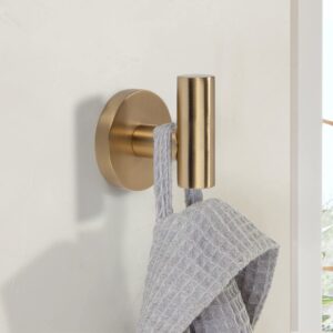 TUNNY 3 Pack Round Bathroom Towel Hooks -Champagne Gold Robe Hooks Coat Hooks Wall Hooks for Bathroom Hooks Bedroom Hooks Kitchen Hooks