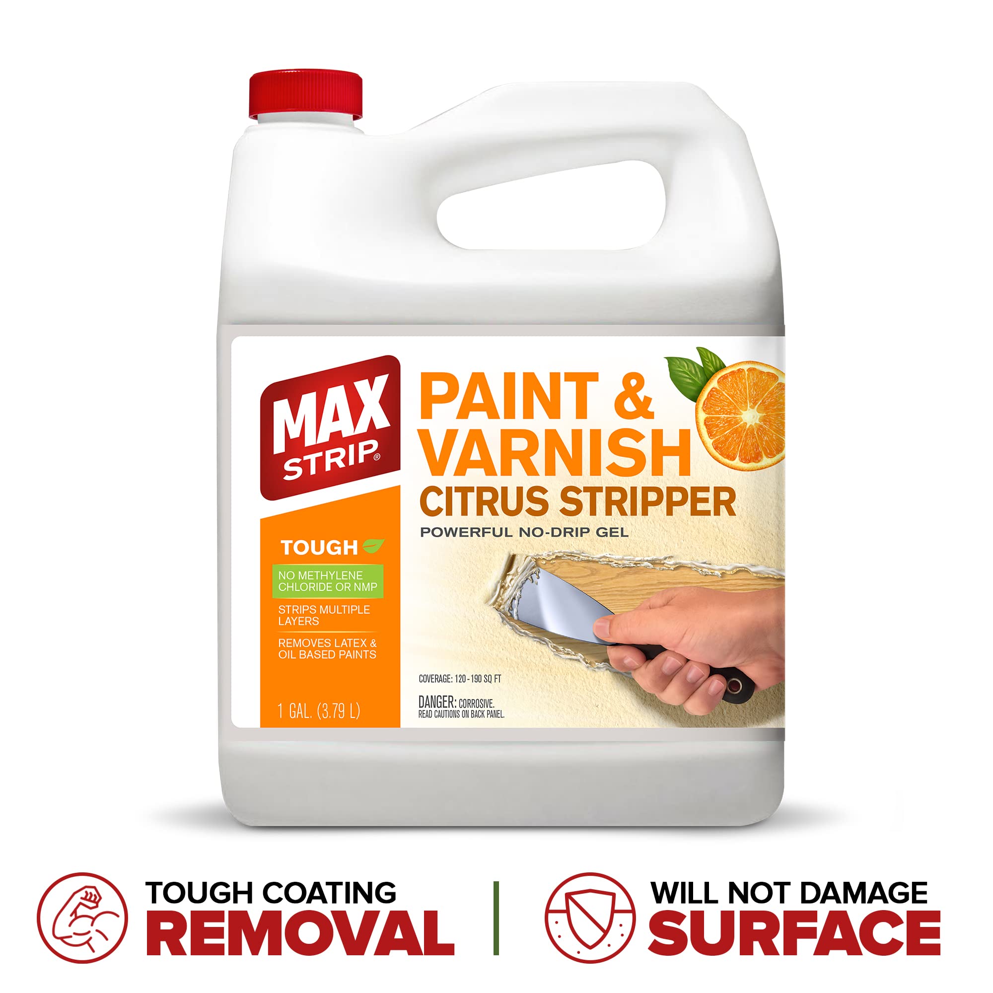 Max Strip Paint & Varnish Citrus Stripper - 1 Quart - Strips Multiple Layers - Removes Latex and Oil Based Paints - No Methylene Chloride No NMP Powerful Formula